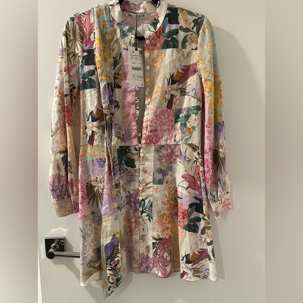 Zara floral mini dress
